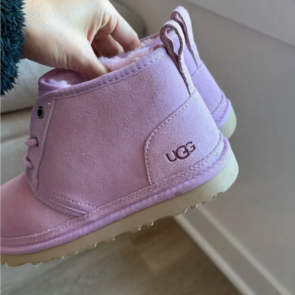 UGG Neumel boots in a primrose pink suede